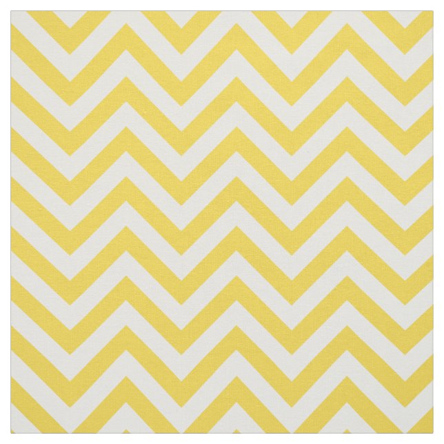 Yellow and White Zigzag Stripes Chevron Pattern Fabric (Swatch)