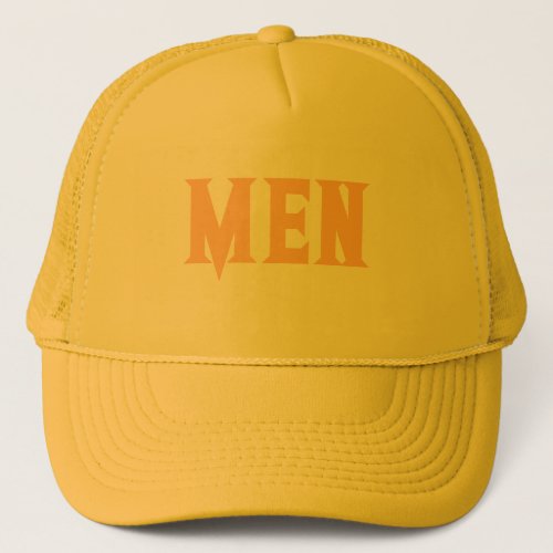 Yellow and Yellow Color Custom MEN text Handsome Trucker Hat
