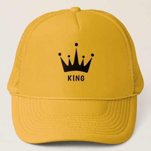 Yellow and Yellow Custom KING Text Trucker Hat