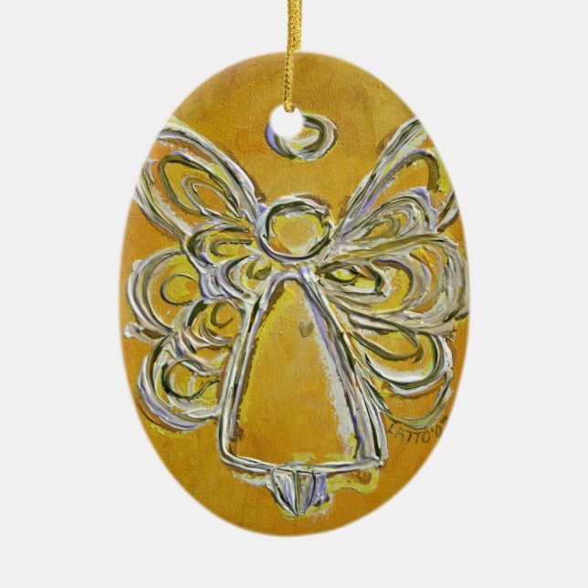 Yellow Angel Art Painting Ornament (Front)