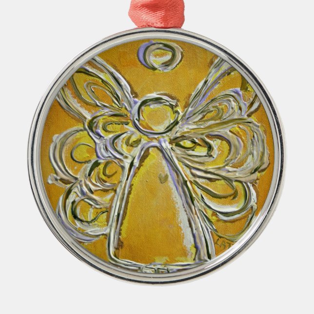 Yellow Angel Art Painting Ornament (Front)