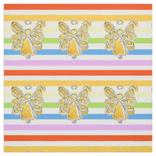 Yellow Angel Rainbow Stripe Fabric Art Material