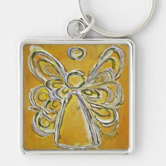 Yellow Angel Wings Keychain