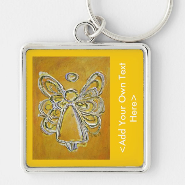 Yellow Angel Wings Keychain (Front)