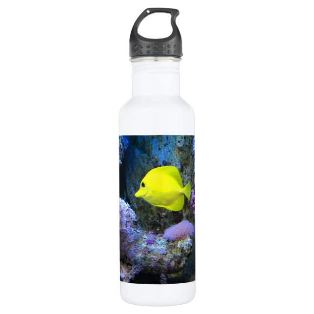 Yellow Angelfish Stainless Steel Water Bottle (Front)