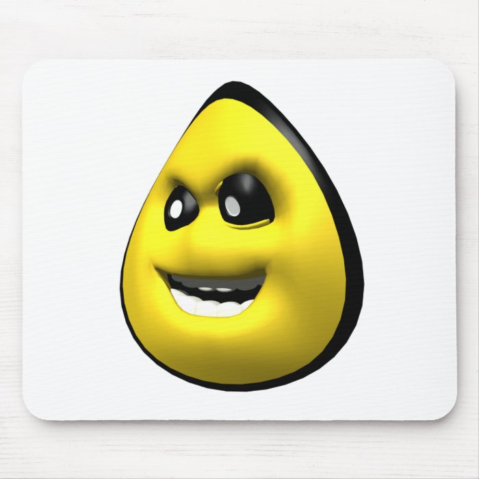 Yellow angry corn smiley face mouse pad