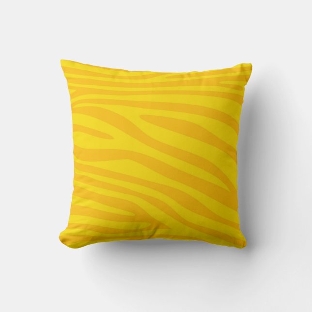 Yellow Animal print skin of Zebra Throw Pillow (Front)