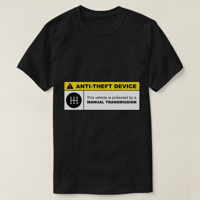 Yellow Anti-Theft Device Manual Transmission Warni T-Shirt (Design Front)