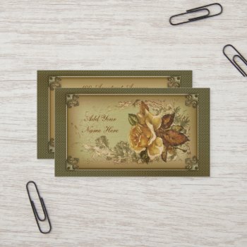 Yellow Antique Rose Business Card by Specialeetees at Zazzle