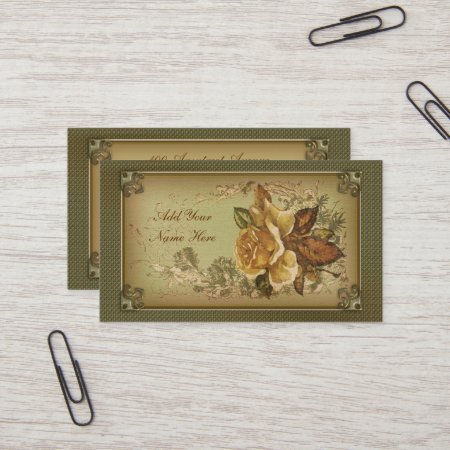 Yellow Antique Rose Business Card