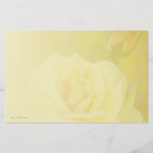 Yellow Antique Rose Light Blend Stationery