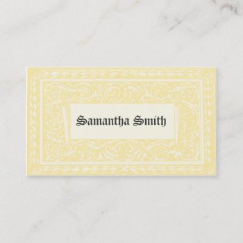 Yellow Antique Scroll Banner Ornate Business Card by camcguire at Zazzle