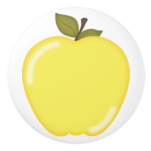 Yellow Apple Ceramic Knob