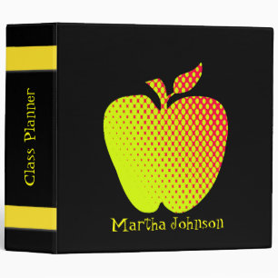 Yellow Apple Teacher's Class Planner 3 Ring Binder