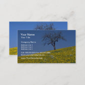 yellow Apple tree and dandelion meadow flowers Business Card (Front/Back)