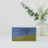 yellow Apple tree and dandelion meadow flowers Business Card (Standing Front)
