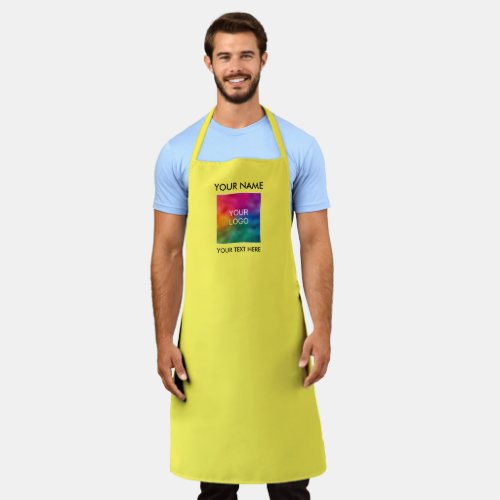 Yellow Apron Upload Your Business Logo Here Custom