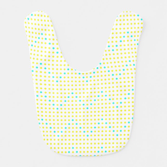Yellow Aqua Chevron Dots Baby Bibs (Front)
