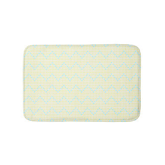 Yellow Aqua Chevron Dots Bath Mats