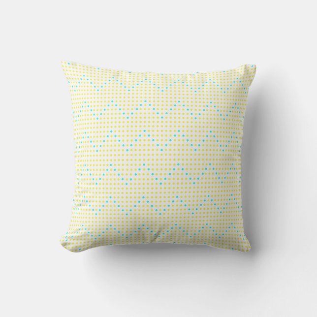 Yellow Aqua Chevron Dots Custom Pillows (Front)
