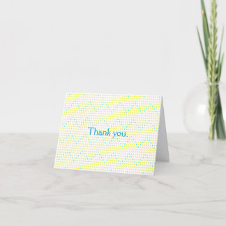 Yellow Aqua Chevron Dots Thank You Cards