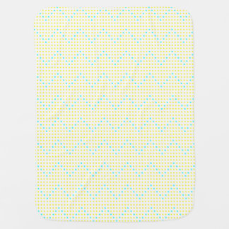 Yellow Aqua Chevron Dots Unisex Baby Blankets