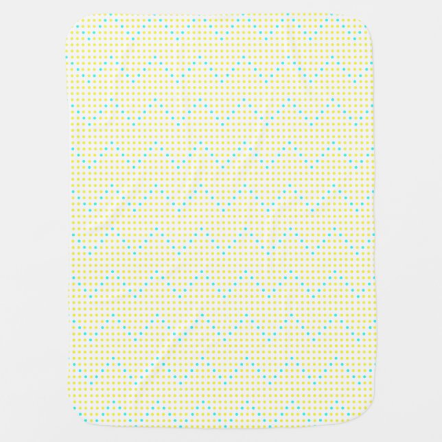 Yellow Aqua Chevron Dots Unisex Baby Blankets (Front)