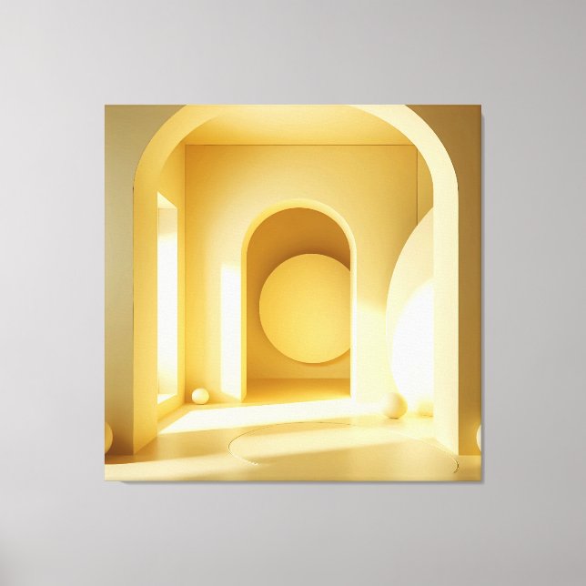 Yellow Arch Geometry Canvas Print (Front)