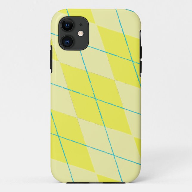 Yellow Argyle Case-Mate iPhone Case (Back)