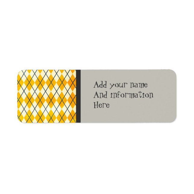 Yellow Argyle Label (Front)