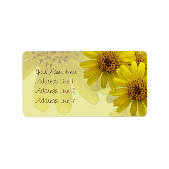 Yellow Arnica Blossoms Collage Label (Front)