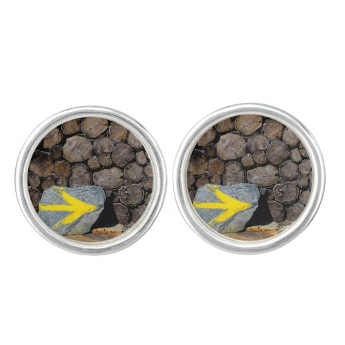 Yellow arrow cufflinks