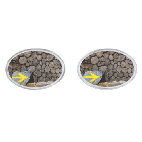 Yellow arrow cufflinks