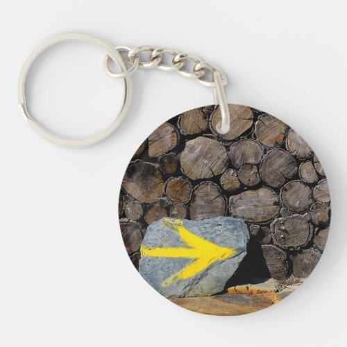 Yellow arrow keychain