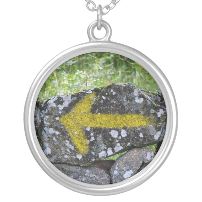 Yellow Arrow on Fence Necklace (Front)