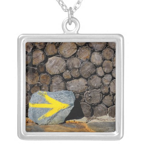 Yellow arrow silver plated necklace