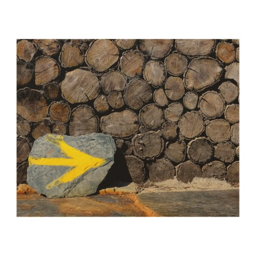 Yellow arrow wood wall art