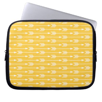 Yellow Arrows Pattern Laptop Sleeve by heartlockedcases at Zazzle