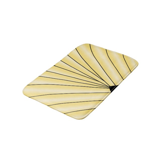 Yellow Art Deco Design Bath Mat (Angled)