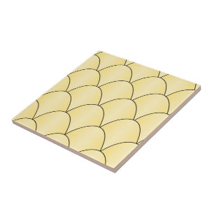 Yellow Art Deco Design Ceramic Tile