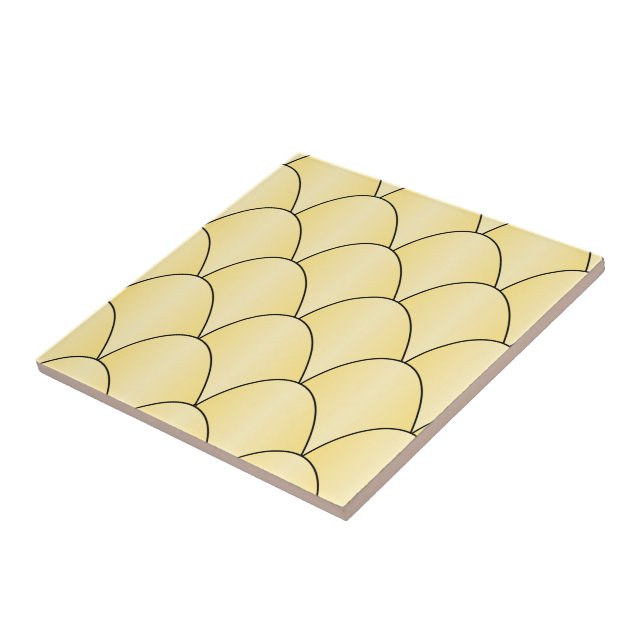 Yellow Art Deco Design Ceramic Tile (Side)