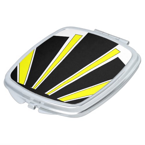 Yellow Art Deco Design Compact Mirror