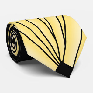 Yellow Art Deco Design Neck Tie