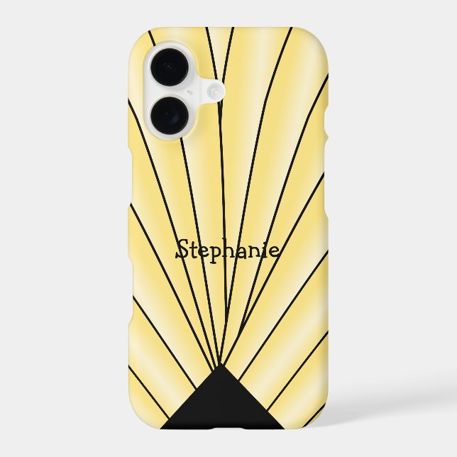 Yellow Art Deco Fan Design Case-Mate iPhone Case (Back)