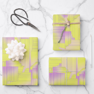Yellow Art Deco Wrapping Paper Sheets
