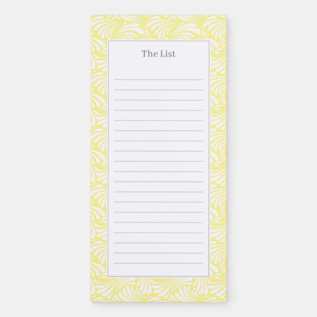Yellow Art Nouveau Magnetic Notepad