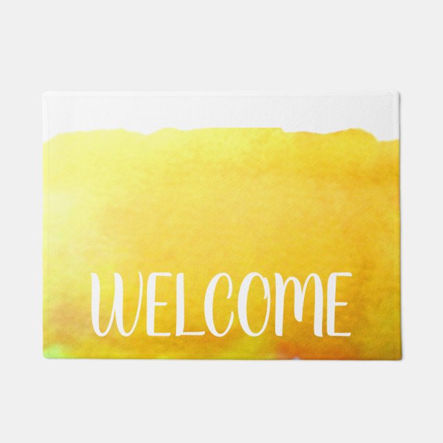 Yellow arty watercolor theme welcome mat (Front)