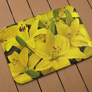 Yellow Asiatic Lilies Floral Bath Mat