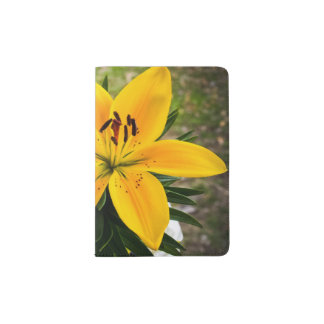 Yellow Asiatic Lily in Bloom Passport Holder