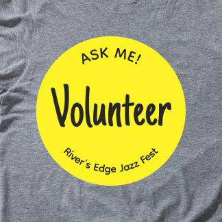Yellow Ask Me Volunteer Badge Classic Round Sticker